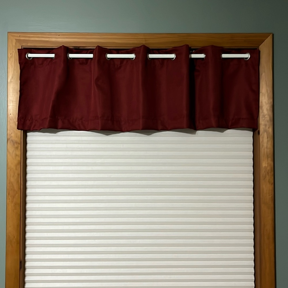 Window valence, 56” x 14”, set of 2, cranberry